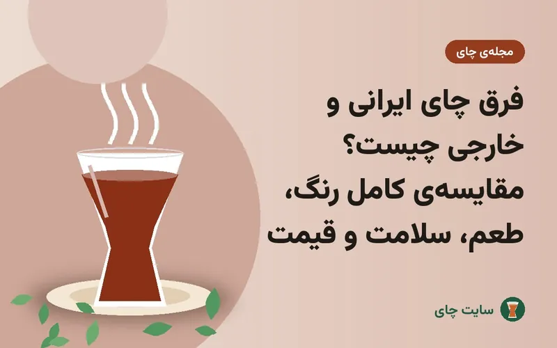 فرق چای ایرانی و خارجی چیست؟ مقایسه‌ی کامل رنگ، طعم، سلامت و قیمت