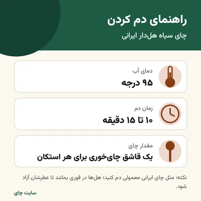 راهنمای دم کردن چای سیاه هل‌دار ایرانی: دما، زمان و مقدار