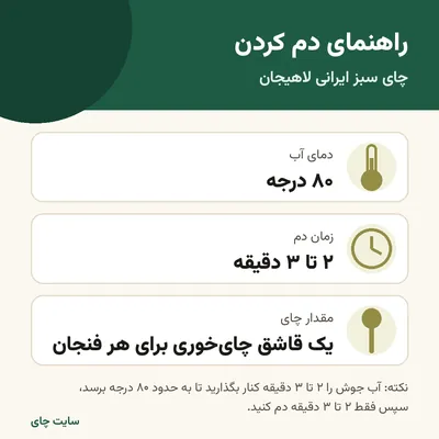 راهنمای دم کردن چای سبز ایرانی لاهیجان: دما، زمان و مقدار